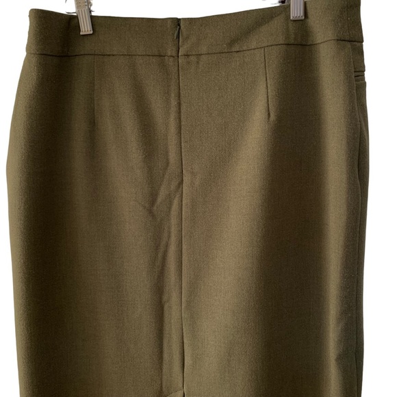 Vtg Haggar Pencil Skirt Olive Green Size 14 Made in Canada Retro Chic Mid Length - Picture 5 of 11